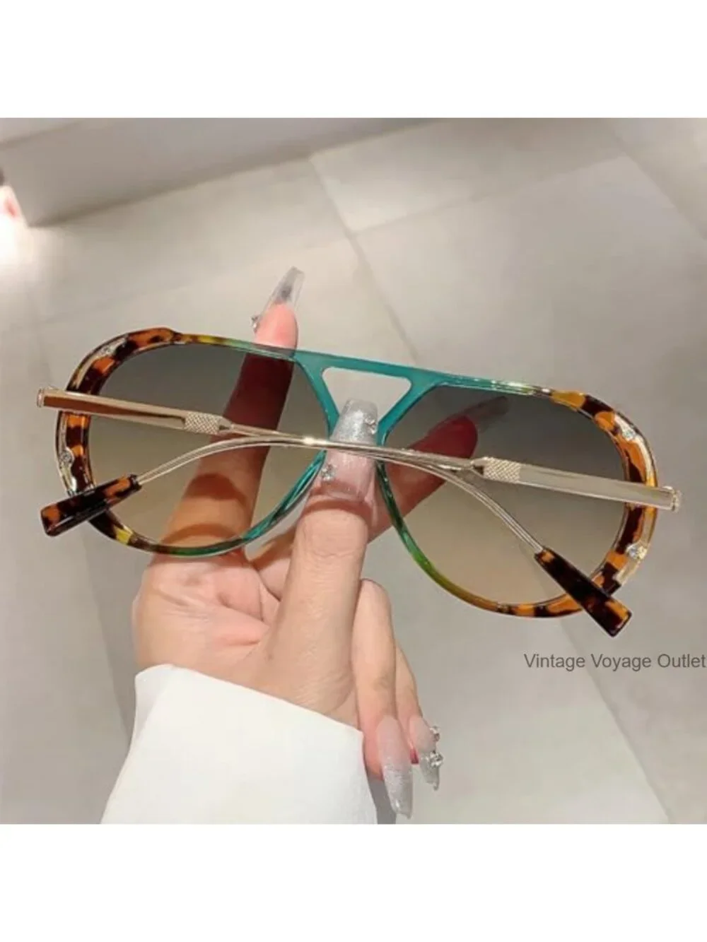 Oversized Pilot Sunglasses for Women Men Trendy Large Big Double Beam Designer
